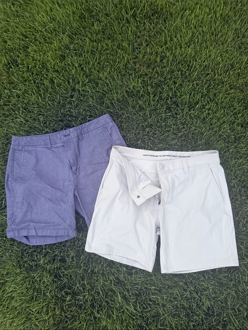 Lot of 2- size 33 Men's shorts Rhône light grey & Bononos denim navy